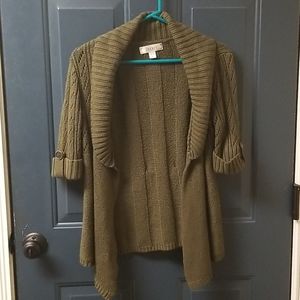 Olive green knit cardigan